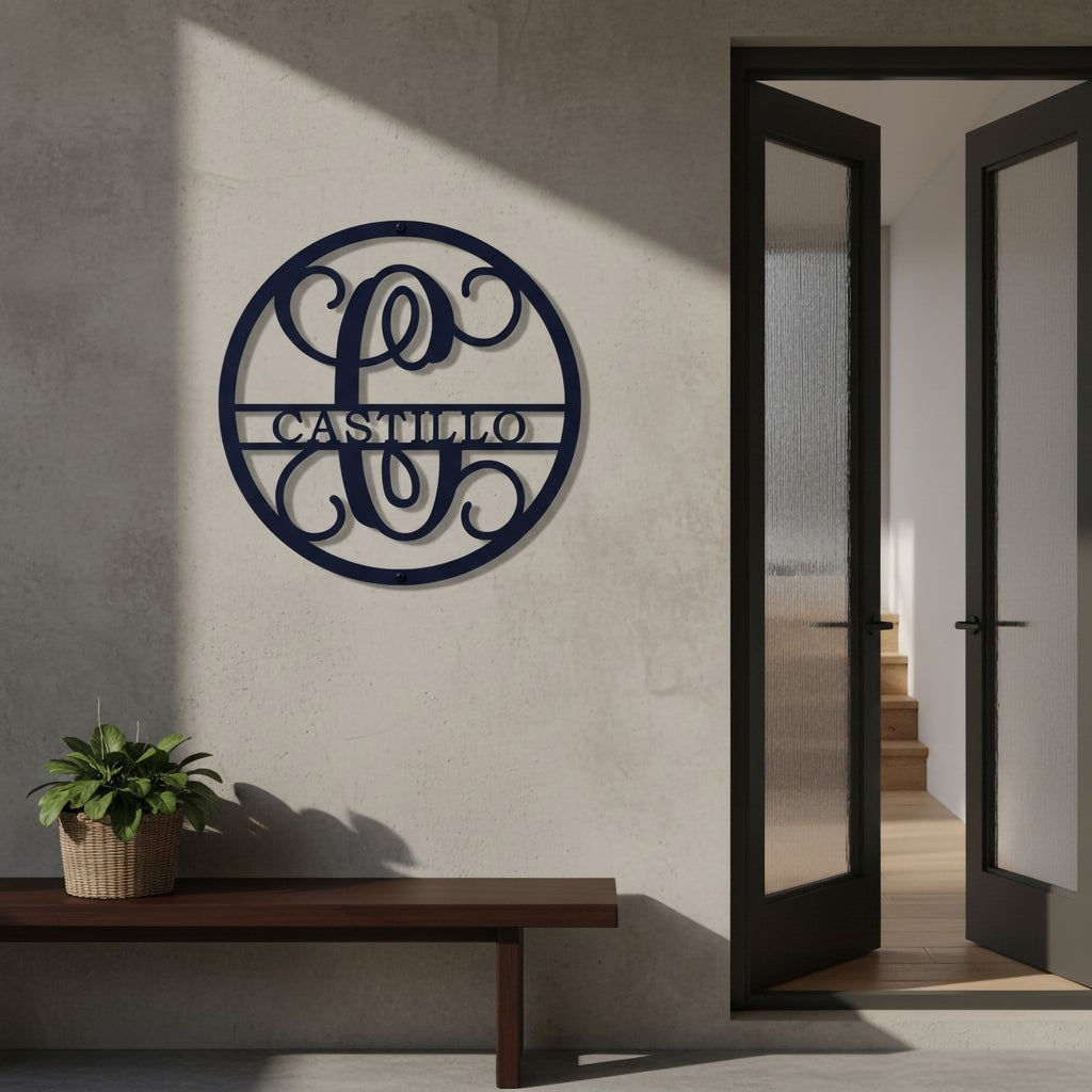 Personalized Family Monogram Metal Wall Decor  Custom Entryway & Wedding Gift
