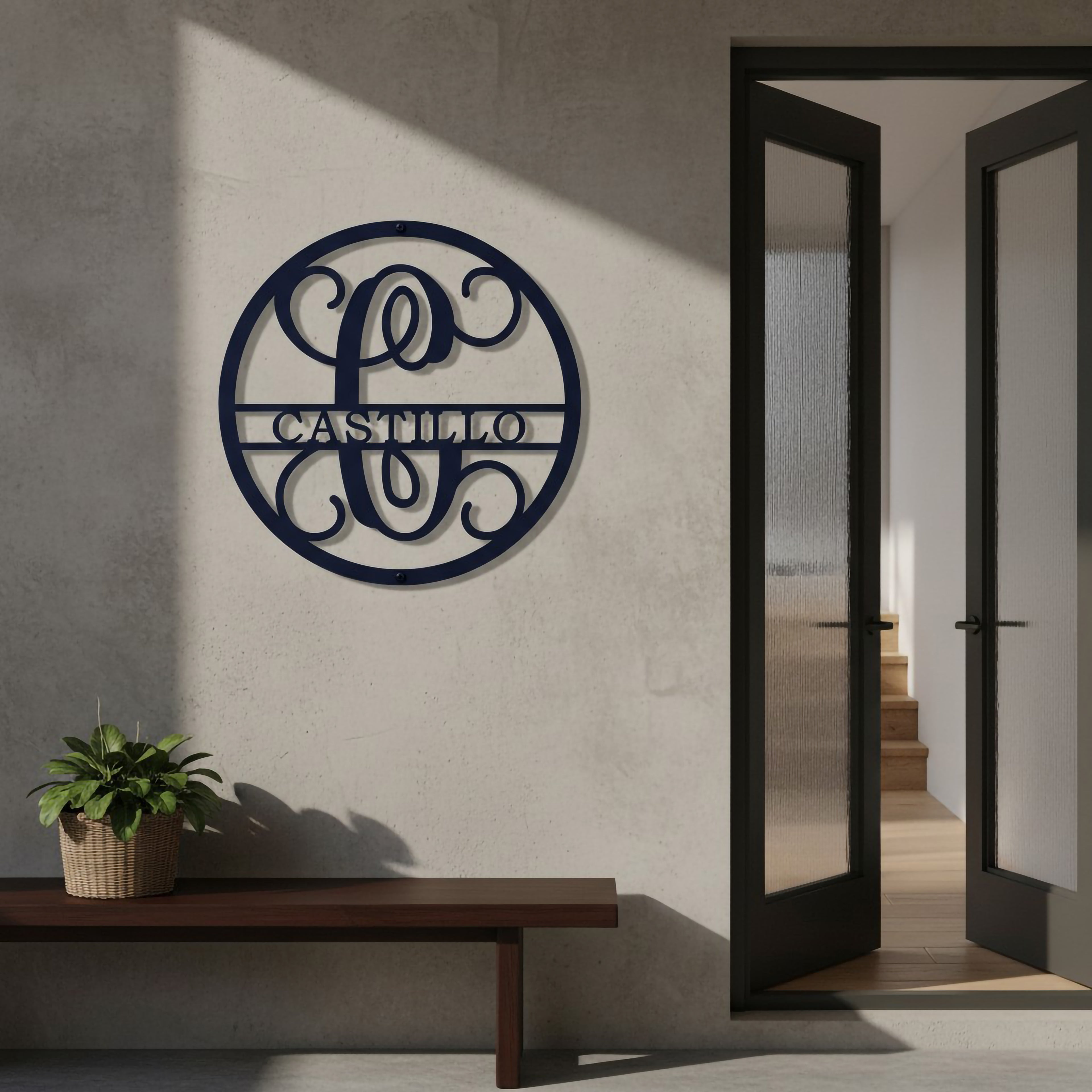 Personalized Family Monogram Metal Wall Decor  Custom Entryway & Wedding Gift