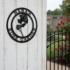 Personalized Red Rose Metal Wall Decor – Custom Garden Welcome Sign & Spring Porch Art – HouseSensationsArt – TTS