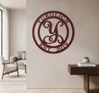 Custom Metal Family Name Sign – Personalized Monogram Wall Art