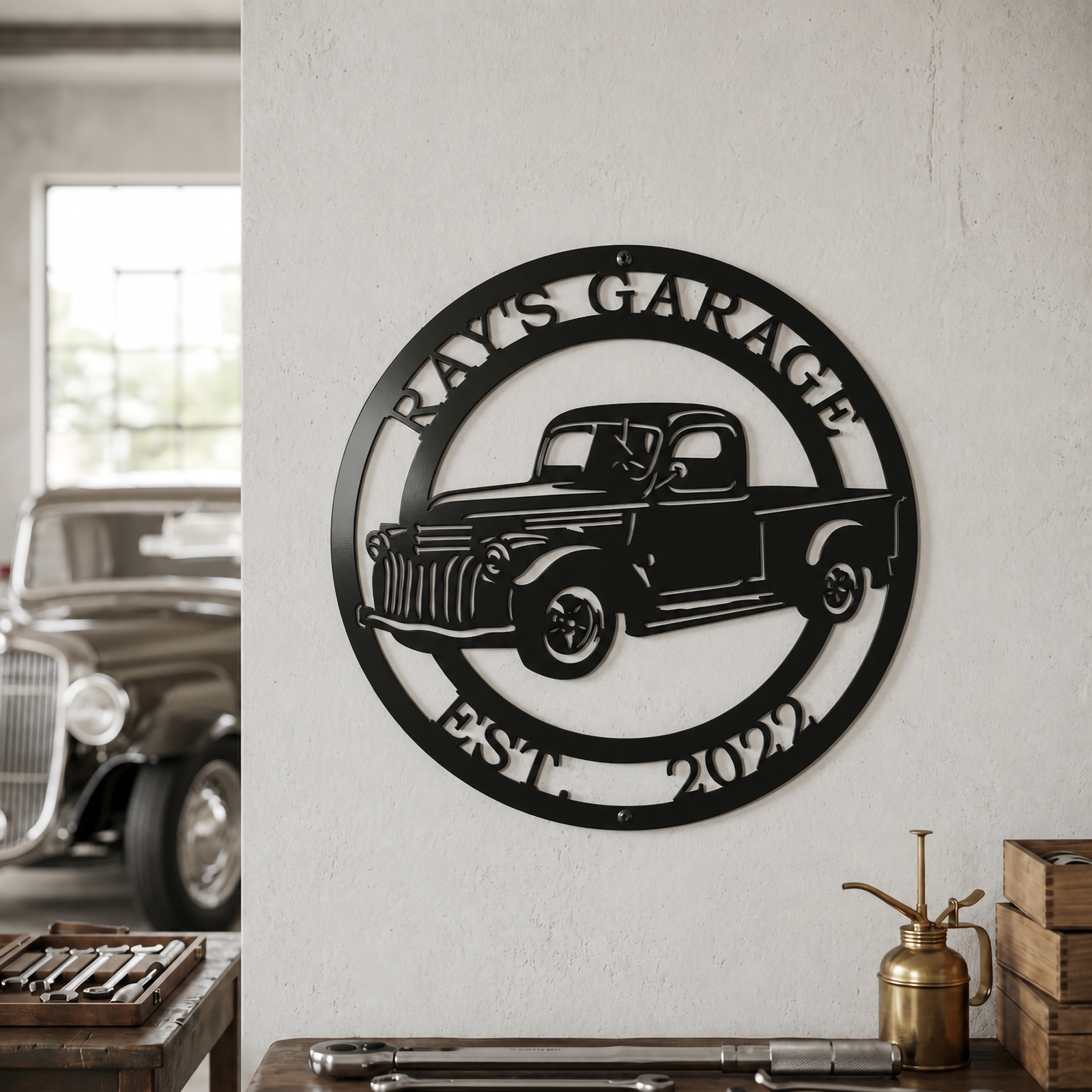 Custom Chevy Metal Signs – Vintage Truck Garage Wall Decor