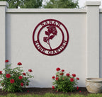 Personalized Red Rose Metal Wall Decor – Custom Garden Welcome Sign & Spring Porch Art – HouseSensationsArt – TTS