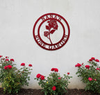 Personalized Red Rose Metal Wall Decor – Custom Garden Welcome Sign & Spring Porch Art – HouseSensationsArt – TTS