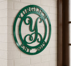Custom Metal Family Name Sign – Personalized Monogram Wall Art