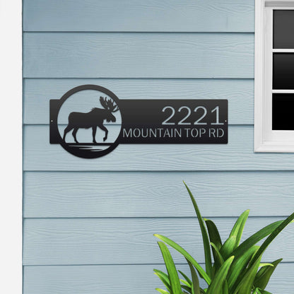 Moose Cabin Custom Address Plaque Address sign House Sensations Art   