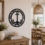 Nautical Anchor Name & Established Date Sign, Custom Coastal Gift, Outdoor & Indoor Decor - TTS