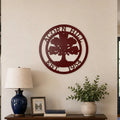 Personalized Oak Tree Metal Wall Decor – Custom Family Name & Established Date Sign