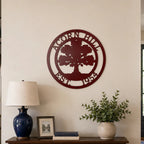 Personalized Oak Tree Metal Wall Decor – Custom Family Name & Established Date Sign