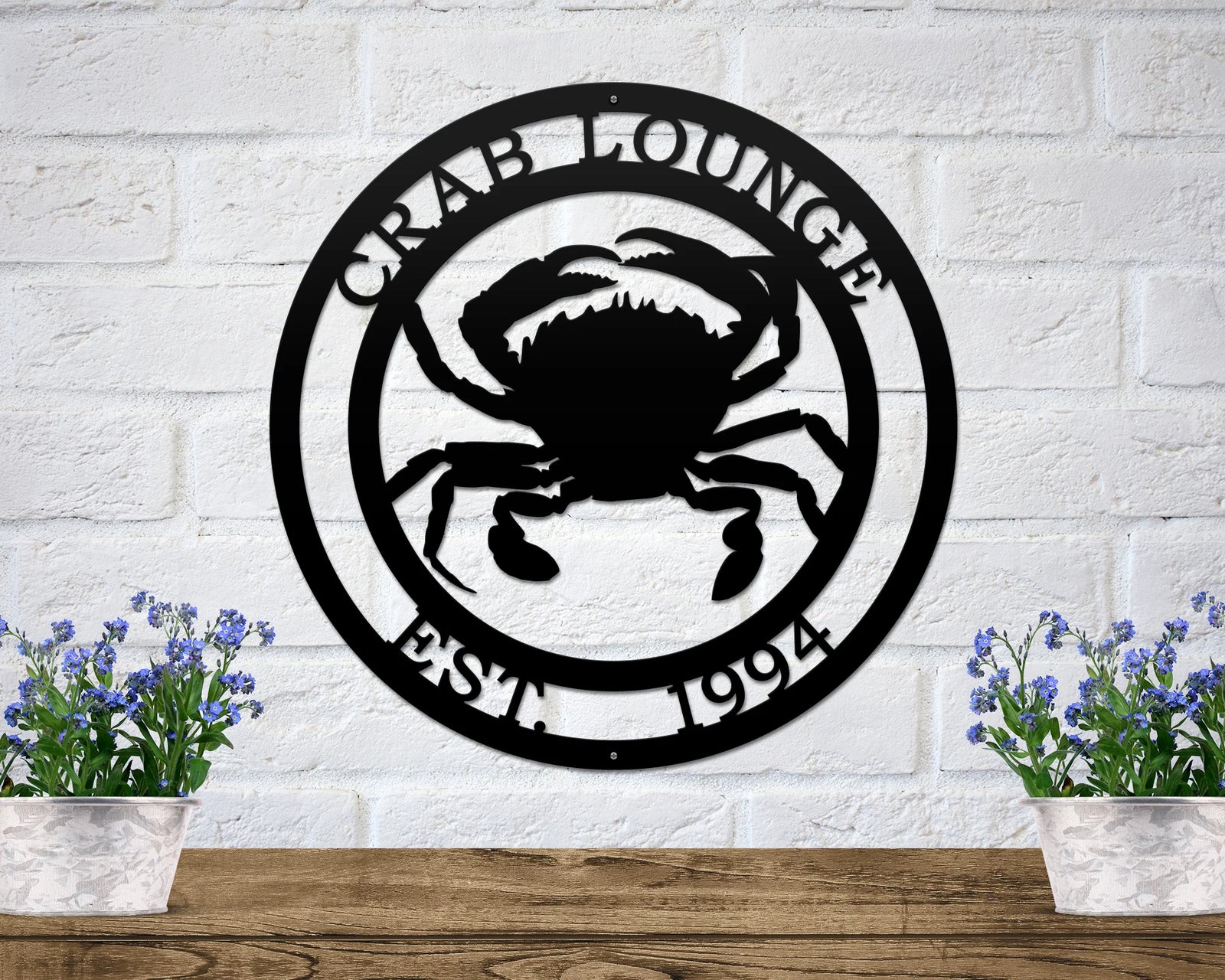 Custom Compass Crab Sign Wall Decor – Nautical Metal Art for Home or Office