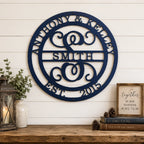 Personalized Wedding Gift, Custom Family Name Metal Sign