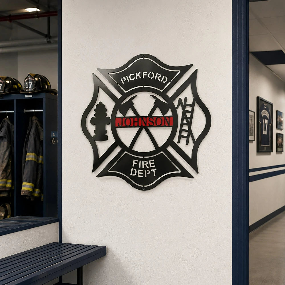 Personalized Maltese Cross Sign – Firefighter Wall Art & Decor