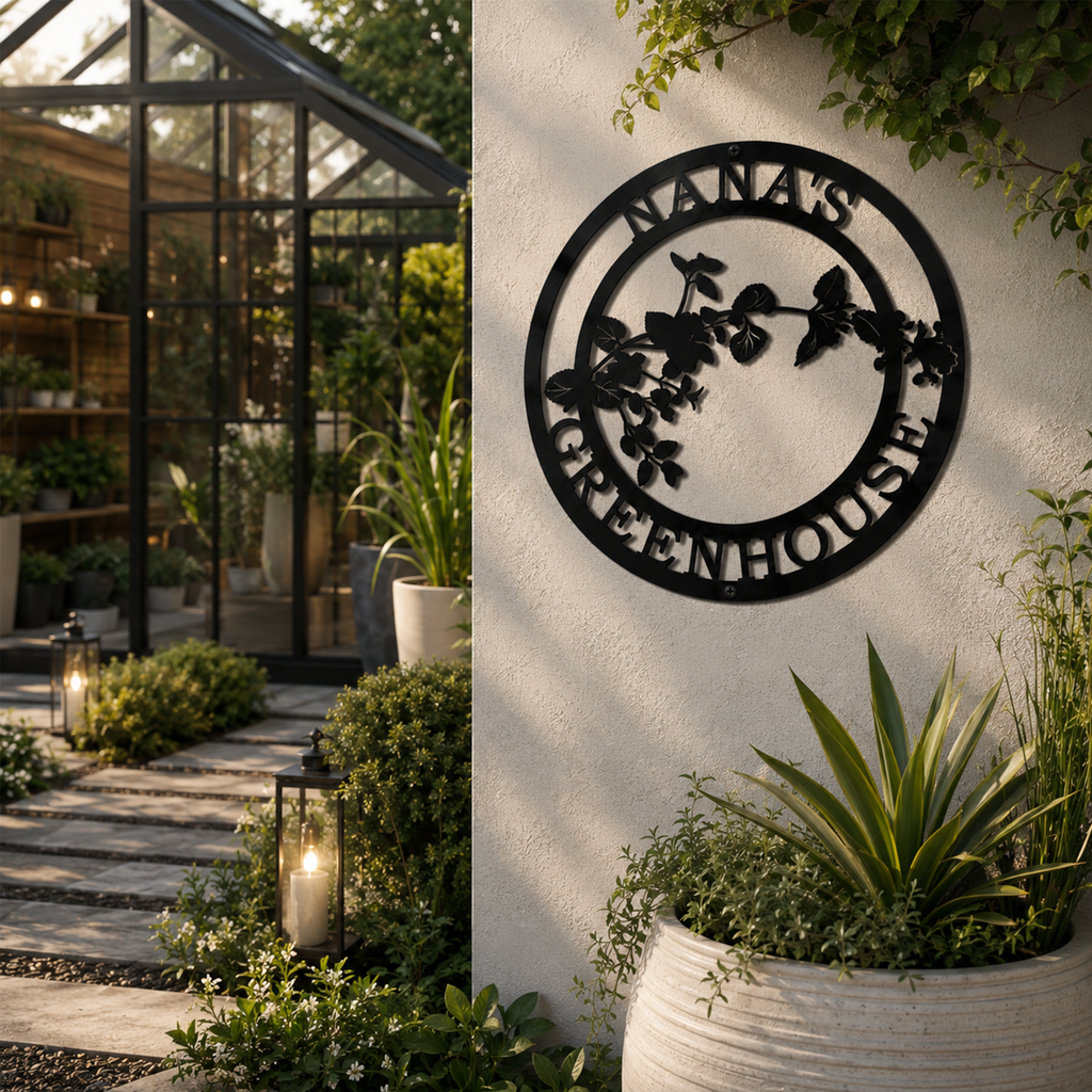 Personalized Herb Garden Metal Wall Decor – Custom Greenhouse & Outdoor Sign – HouseSensationsArt – TTS