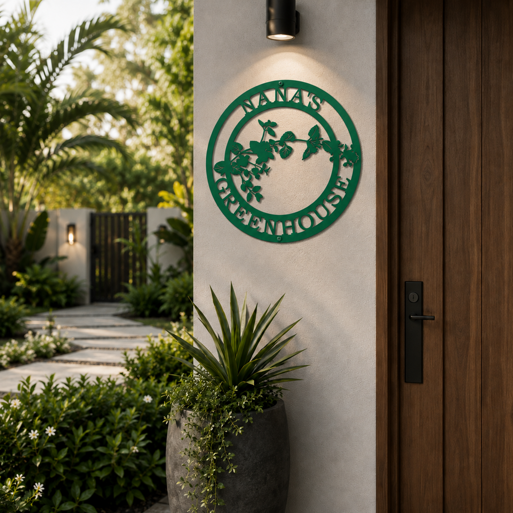 Personalized Herb Garden Metal Wall Decor – Custom Greenhouse & Outdoor Sign – HouseSensationsArt – TTS