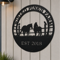 Letrero metálico personalizado para caballos – Decoración duradera de rancho para portones y graneros