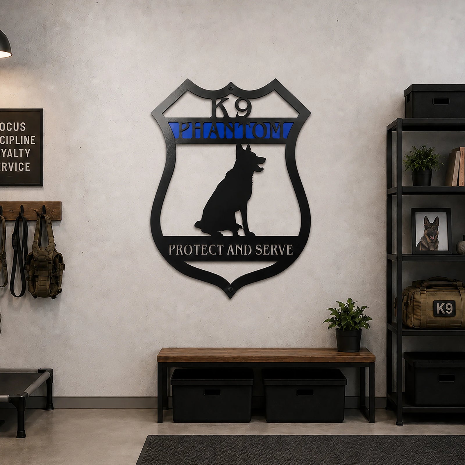 Custom Police K9 German Shepherd Sign - Home & Kennel Decor