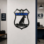 Letrero personalizado de placa policial K9 — Arte de pared de metal para fuerzas del orden personalizado