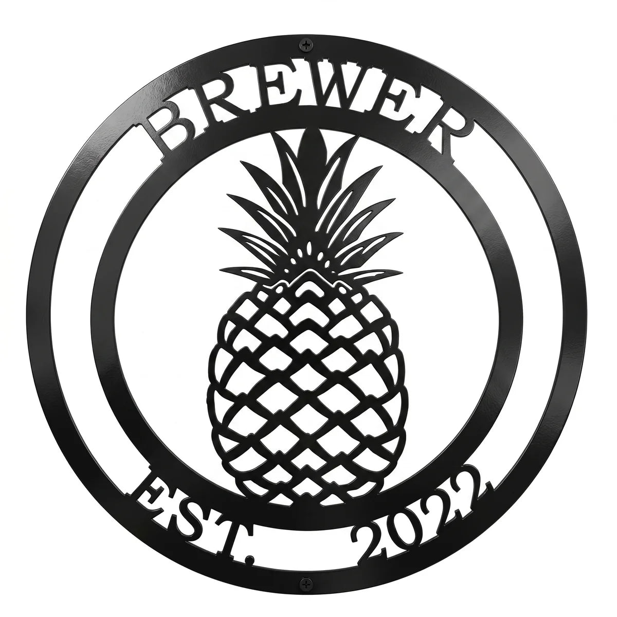 Personalized Pineapple Metal Wall Decor – Custom Southern Welcome & Family Sign – HouseSensationsArt – TTS