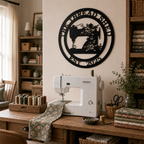 Personalized Sewing Machine Metal Wall Decor – Custom Craft Room & Quilting Studio Sign – HouseSensationsArt – TTS