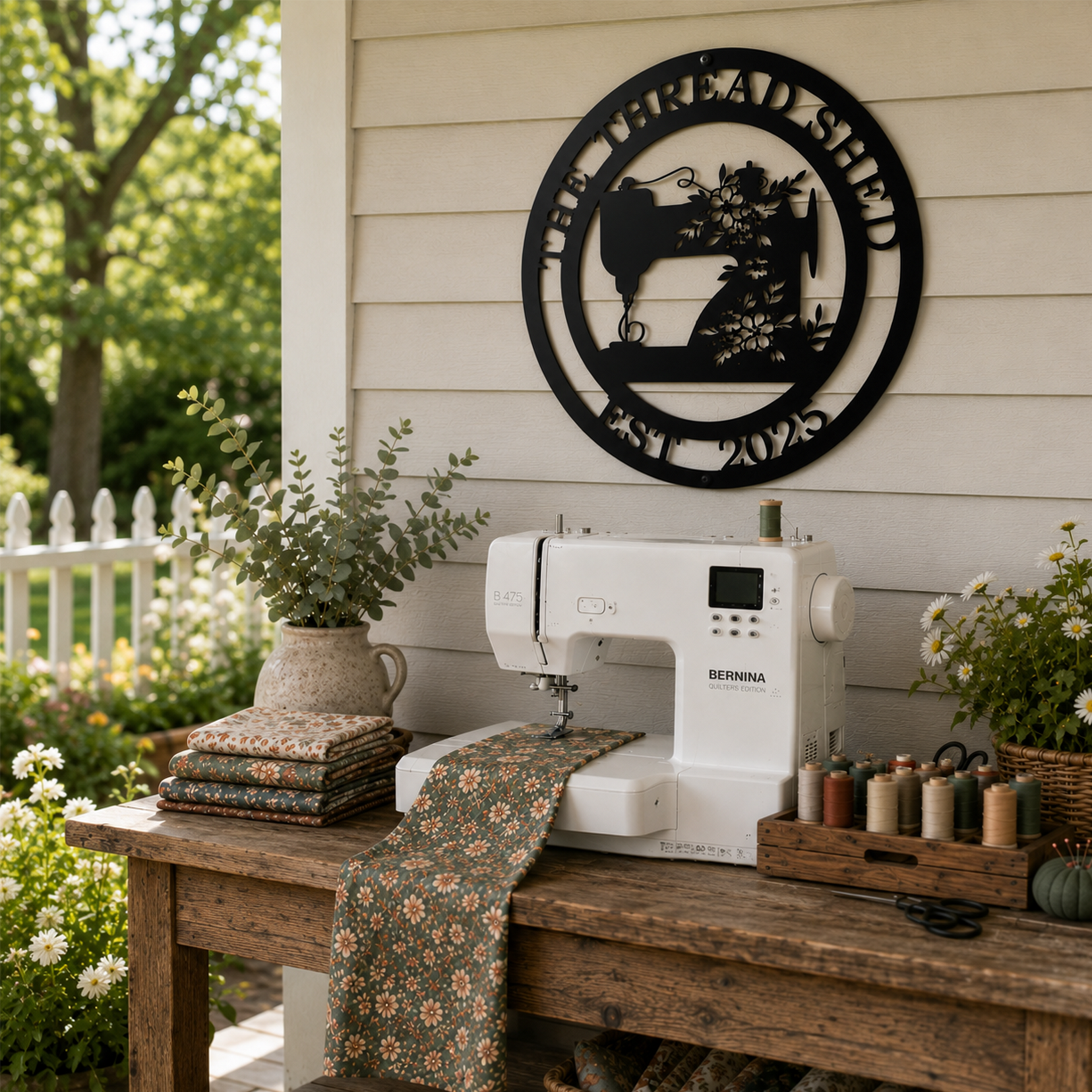 Personalized Sewing Machine Metal Wall Decor – Custom Craft Room & Quilting Studio Sign – HouseSensationsArt – TTS