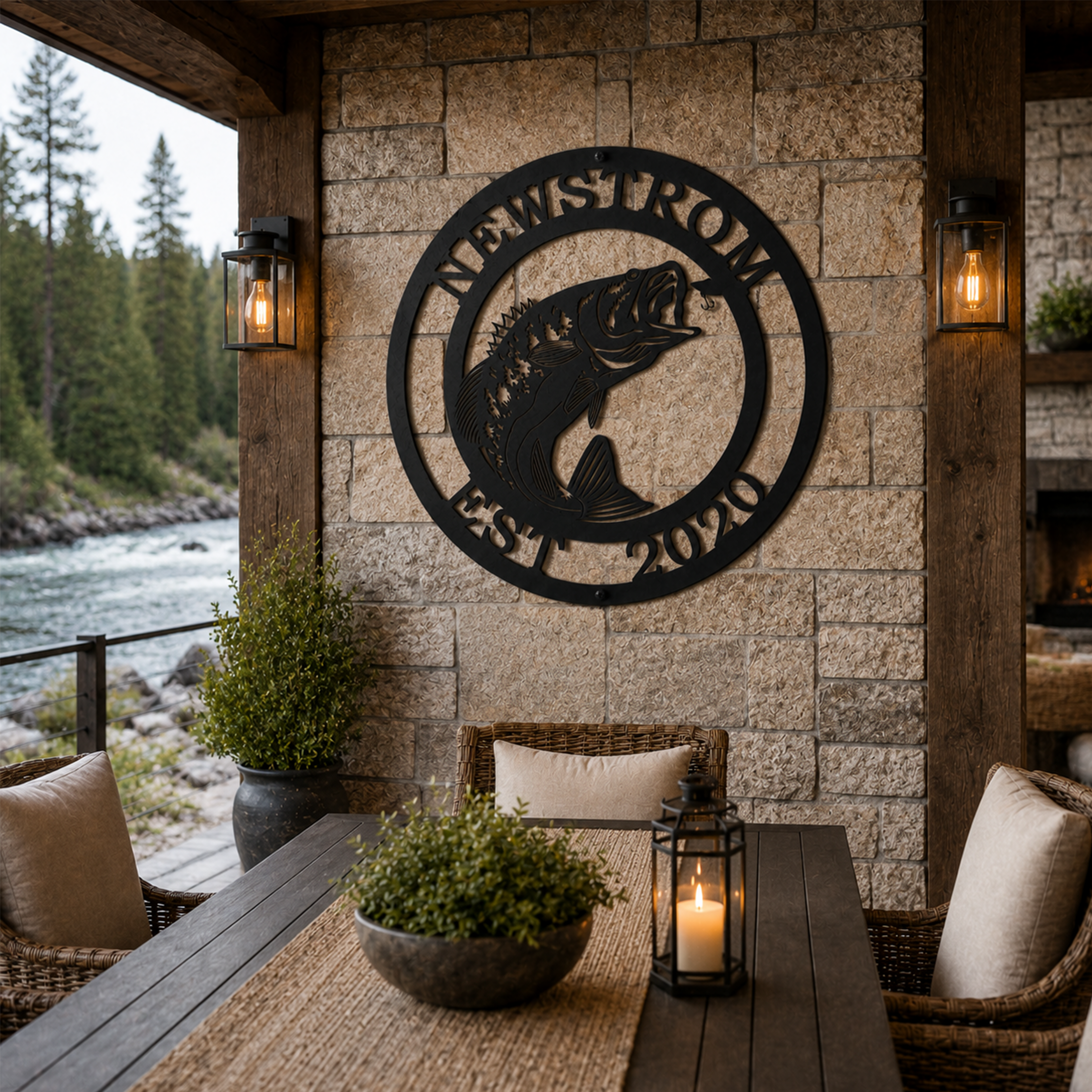Personalized Walleye Fish Metal Wall Decor – Custom Lake House & Boat Cabin Sign