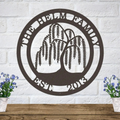 Personalized Weeping Willow Tree Wall Art with Family Name & Established Date