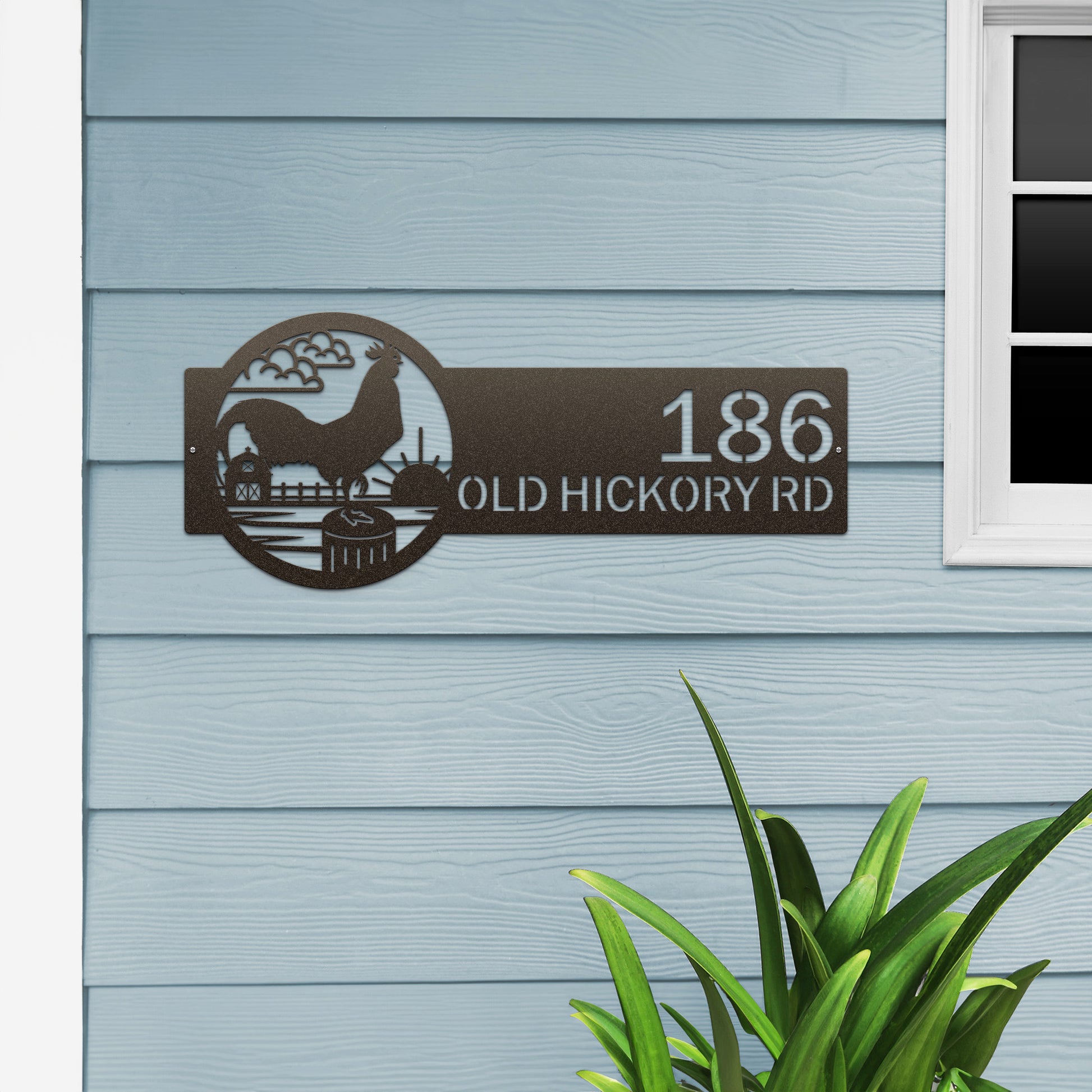 Rooster Farm Monogram Address Plaque Address sign House Sensations Art   