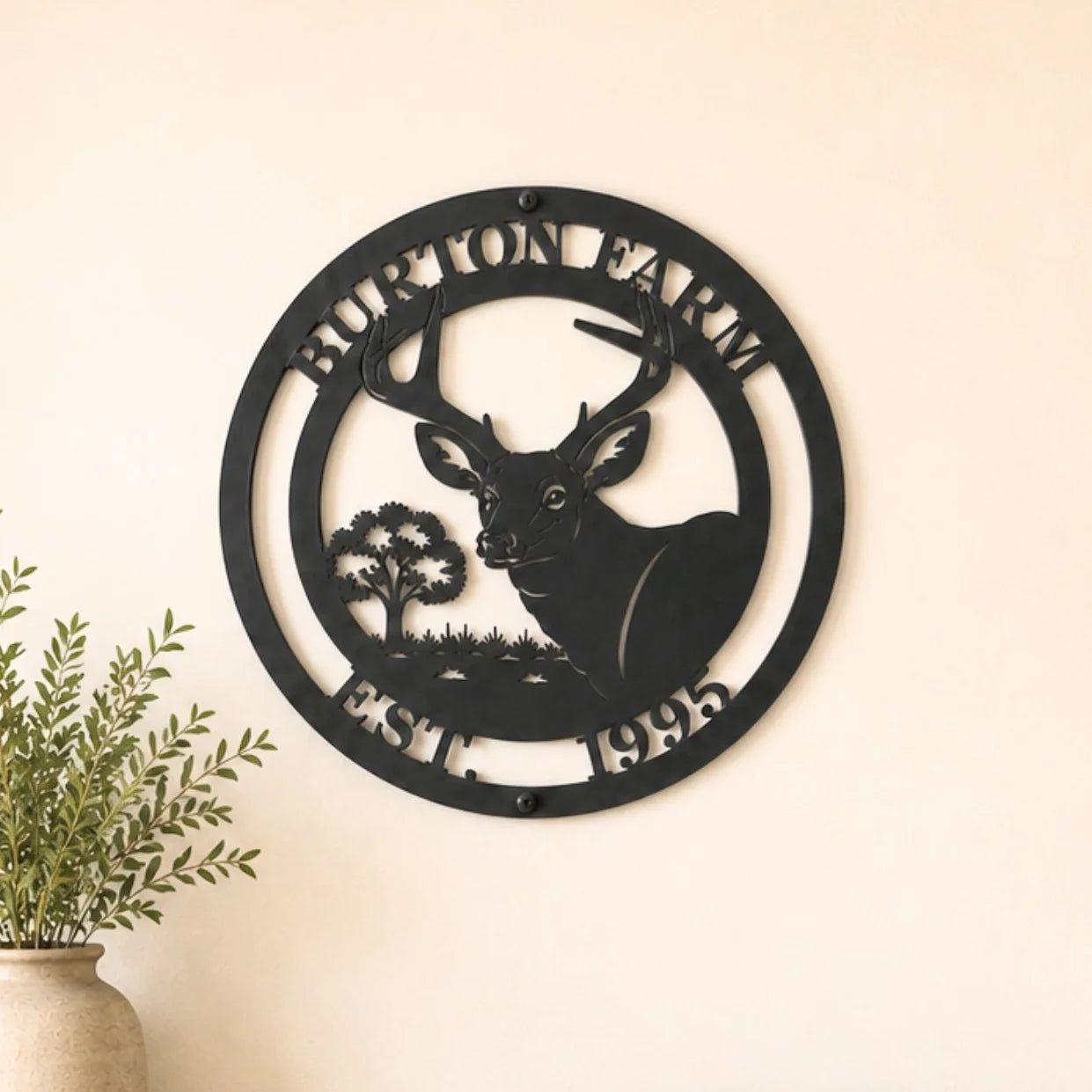 Custom Metal Deer Sign — Personalized Metal Wall Art Decor