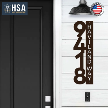 Letrero vertical con dirección de casa – Letrero personalizado con número de casa para buzón – Letreros de dirección para exteriores resistentes a la intemperie para decoración del hogar y regalo de inauguración