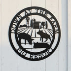 Custom Three Pigs Farm Sign — Personalized Rustic Home & Farm Decor
