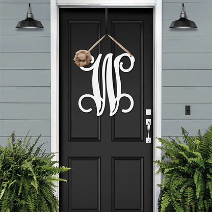 Metal Initial door wreath- Monogram Wreath Monogram House Sensations Art