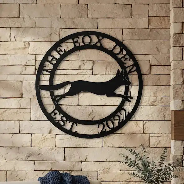 Custom Fox House Sign  — Personalized Farm or Ranch Name in Rustic Style
