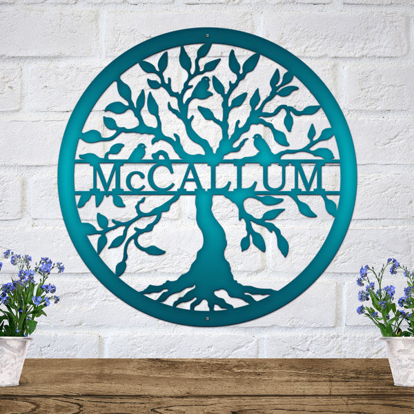 Split Name Tree of Life Monogram Special Offer - Personalized Family Name Sign - Monogram Metal Wall Art - Custom Last Name Sign Wedding Gift - Home Decor Outdoor Metal Sign