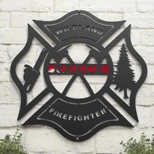 Wildland Firefighter Metal Maltese Sign Americana Sign House Sensations Art