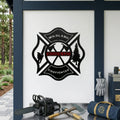 Señal de metal para bombero — Placa personalizada de socorrista con cruz de Malta para incendios forestales
