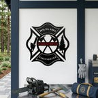 Señal de metal para bombero — Placa personalizada de socorrista con cruz de Malta para incendios forestales