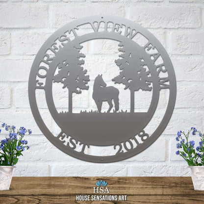 Horse Tree Sign, Custom Horse Decor Ranch Sign House Sensations Art   