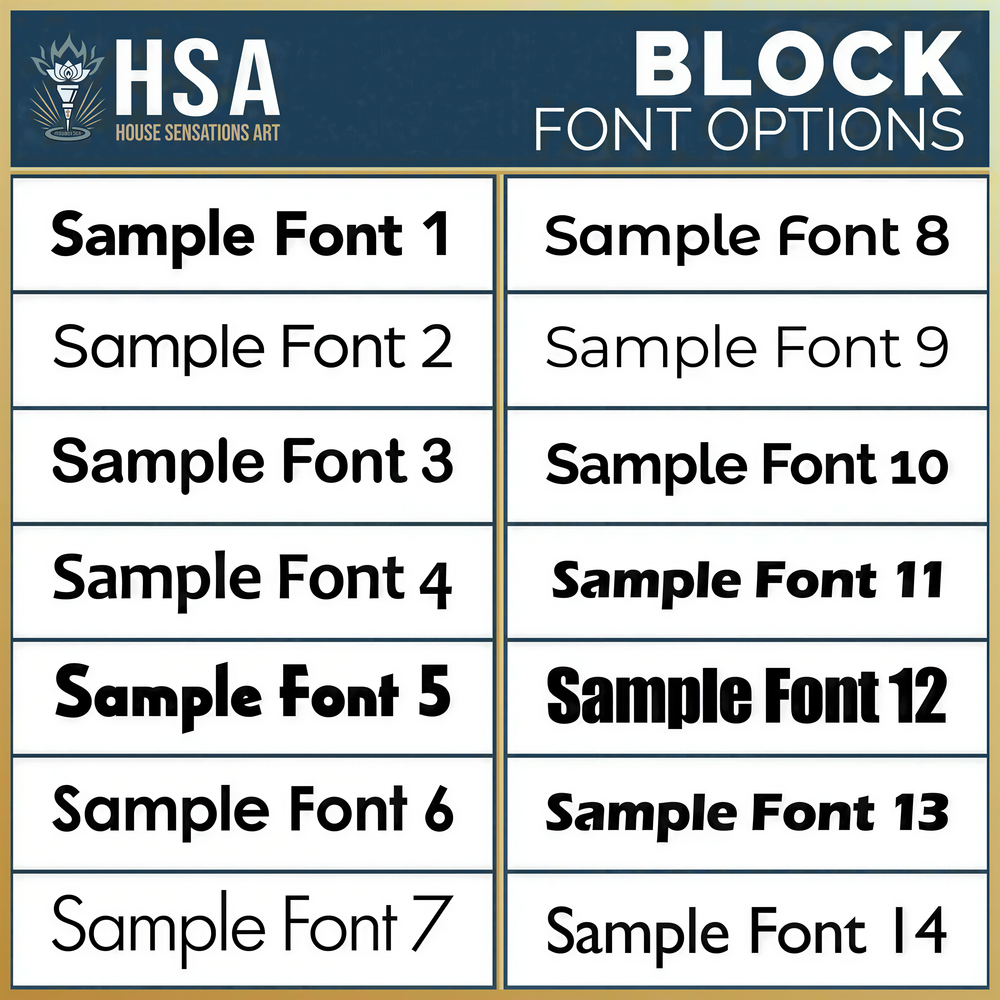 a collection of sample font options, including various font sizes and styles, presented in a block format.