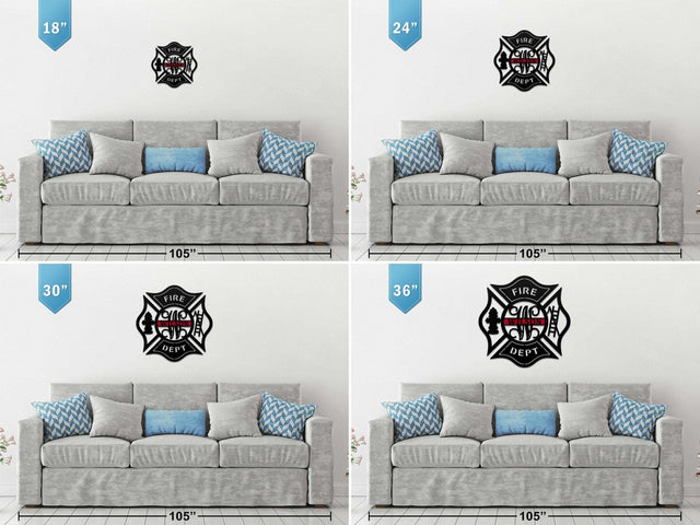 American Flag Firefighter Sign – Personalized Maltese Cross Wall Art - HouseSensationsArt