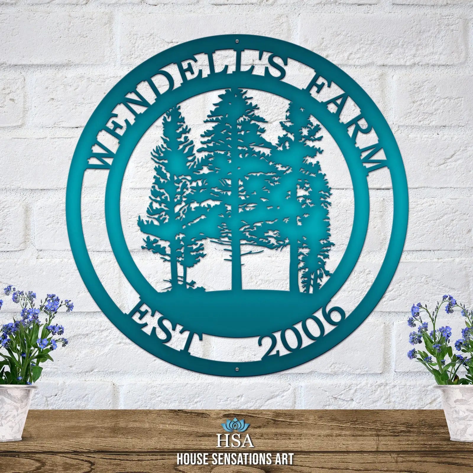 Pine Tree Monogram Sign- Special Buy Family Sign House Sensations Art