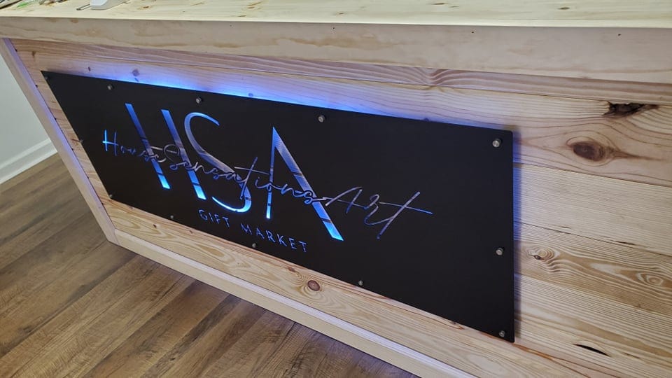 Backlit metal sign with LED lights – custom metal design perfect for business walls or entryways