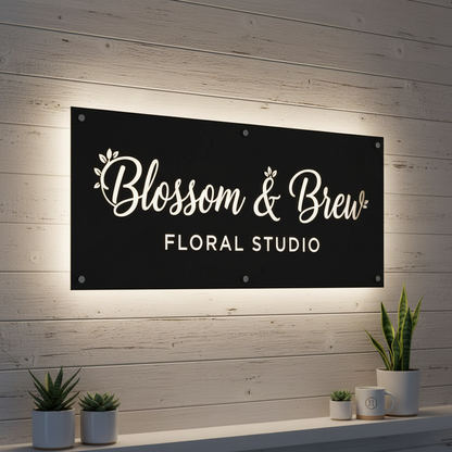 Custom LED Office & Storefront Sign rectangle-sample1-blossom & brew-chart-house-sensations-art.jpg 
