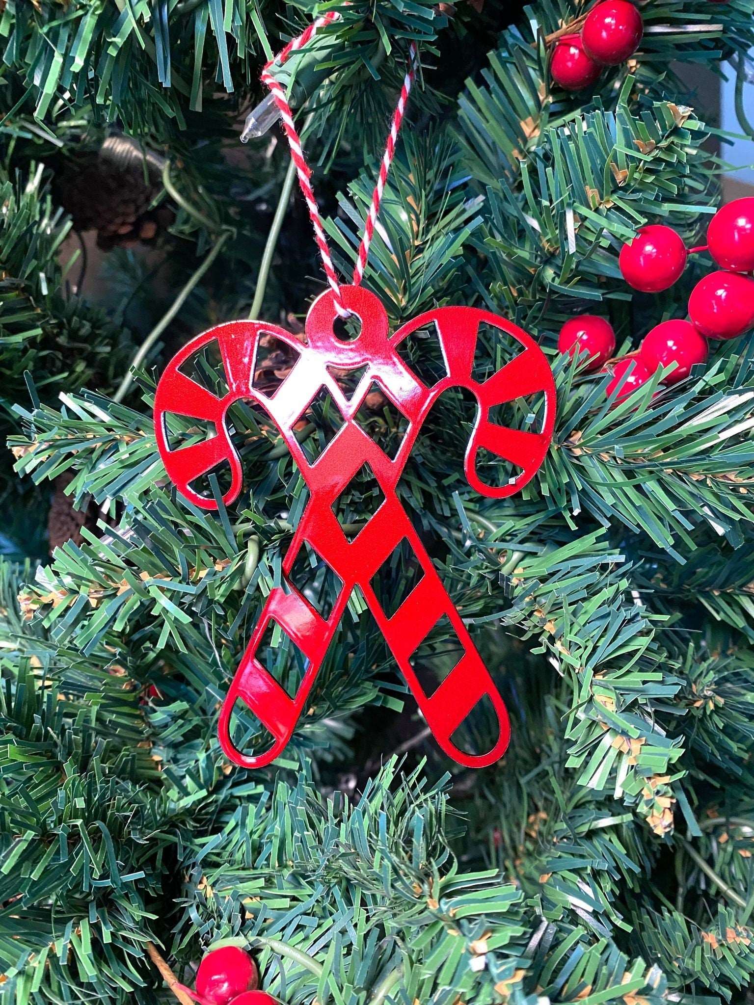 Candy Cane Christmas Ornament – Personalized Holiday Tree Decor - HouseSensationsArt