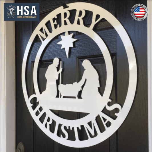 Christmas Door Signs – Rustic Nativity Scene for Festive Charm - HouseSensationsArt