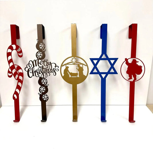 Christmas Metal Over - Door Hook For Wreath Hange - Customizable Metal Door Decor - Personalized Welcome Sign - Durable, Rust - Resistant, Perfect for Home, Porch, and Garden – Unique Seasonal Gift - HouseSensationsArt
