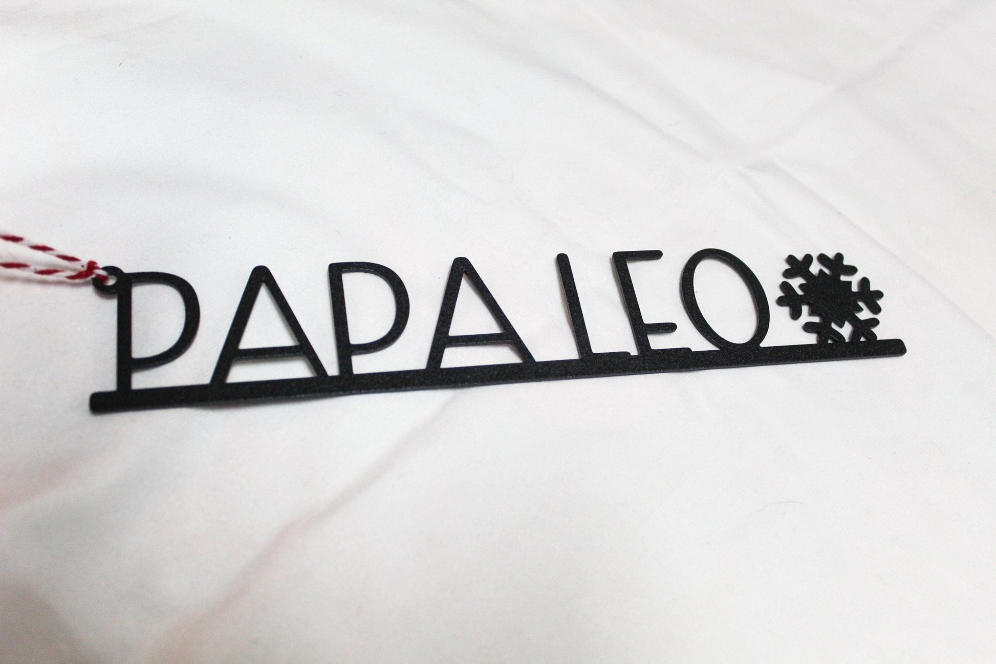 Christmas Stocking Name Tags Metal With Snowflake - Custom made - HouseSensationsArt