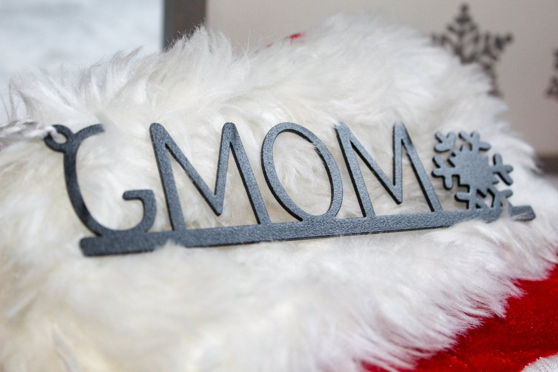 Christmas Stocking Name Tags Metal With Snowflake - Custom made - HouseSensationsArt