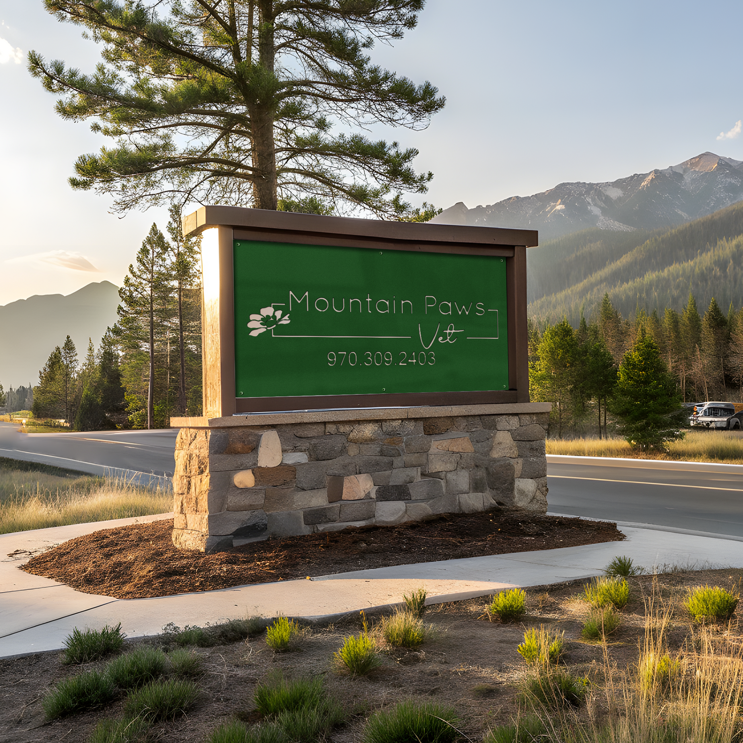 Commercial monument signage designed for high visibility and professional exterior branding.