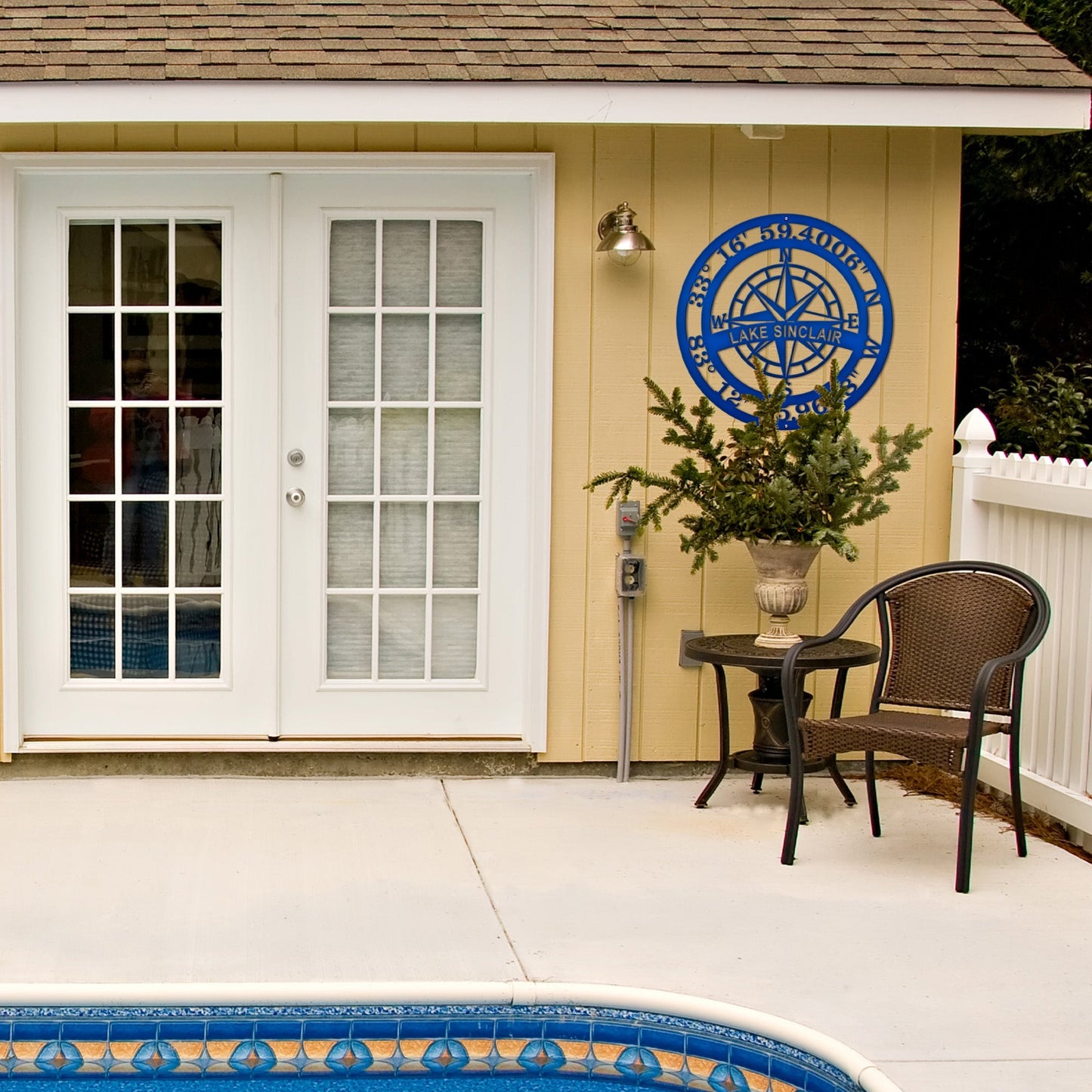 Compass & Coordinates – Personalized Nautical Metal Sign - HouseSensationsArt