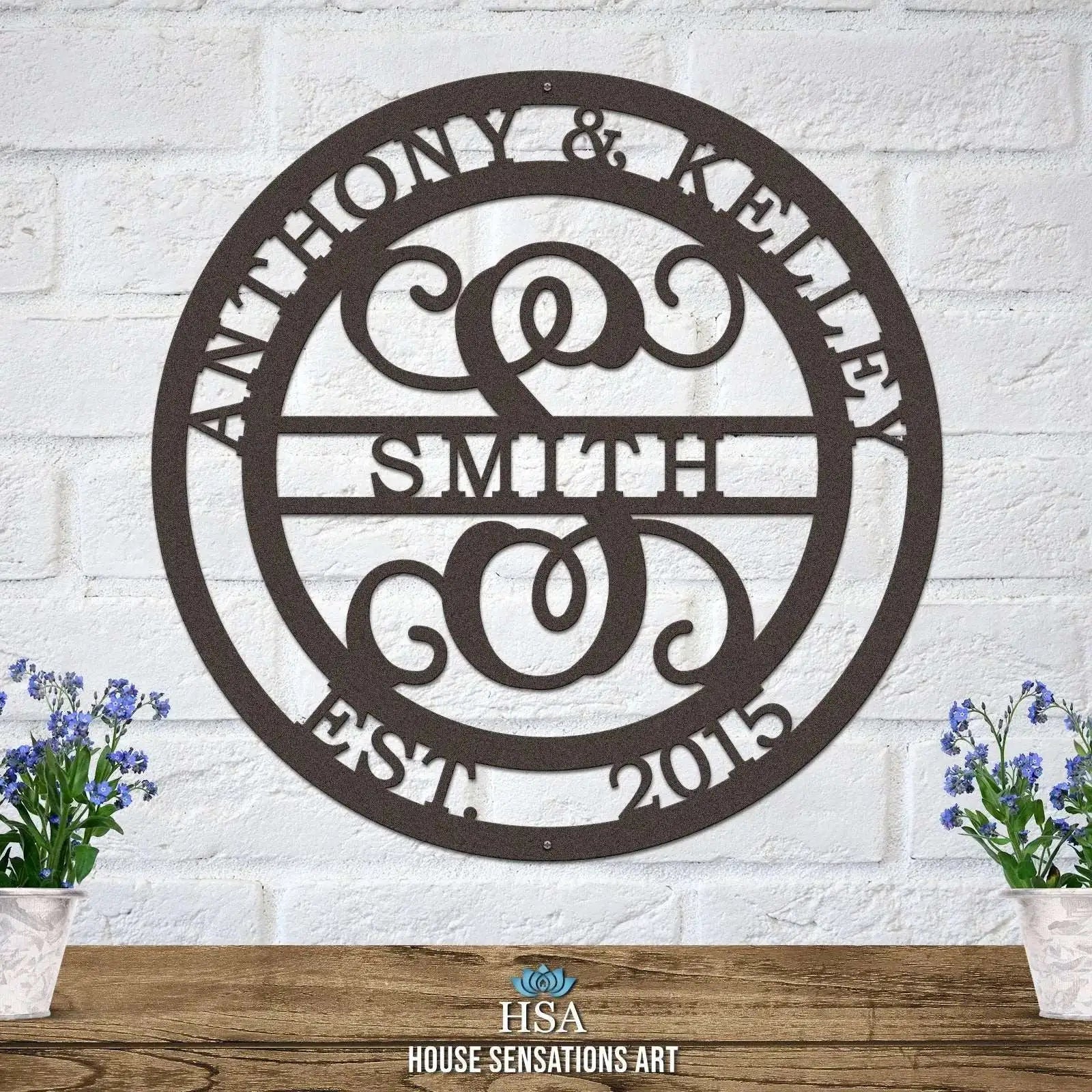 Couples Monogram Established Sign – Celebrate Your Home & Love - HouseSensationsArt