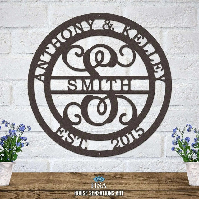 Couples Monogram Established Sign – Celebrate Your Home & Love - HouseSensationsArt